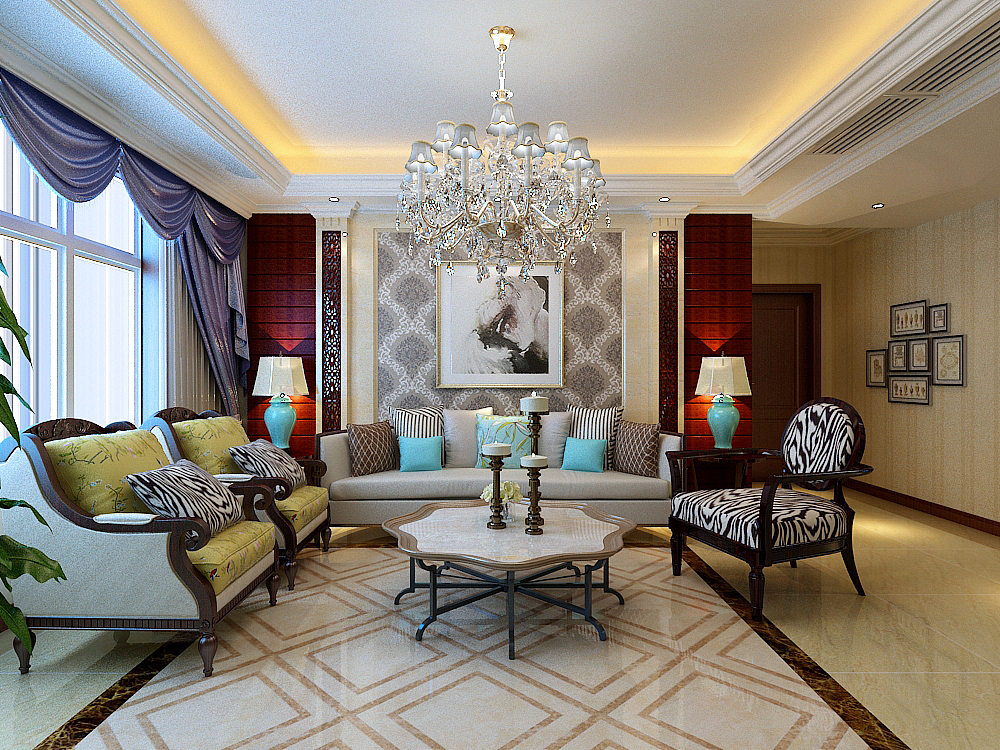 【盛邦大都會】-160㎡-三室兩廳-美式新古典（圖ZNjAwNDM5OTY=） - 家裝設計 - 站酷設計師金舍小曉Sunny原創(chuàng)素材 - 站酷ZCOOL