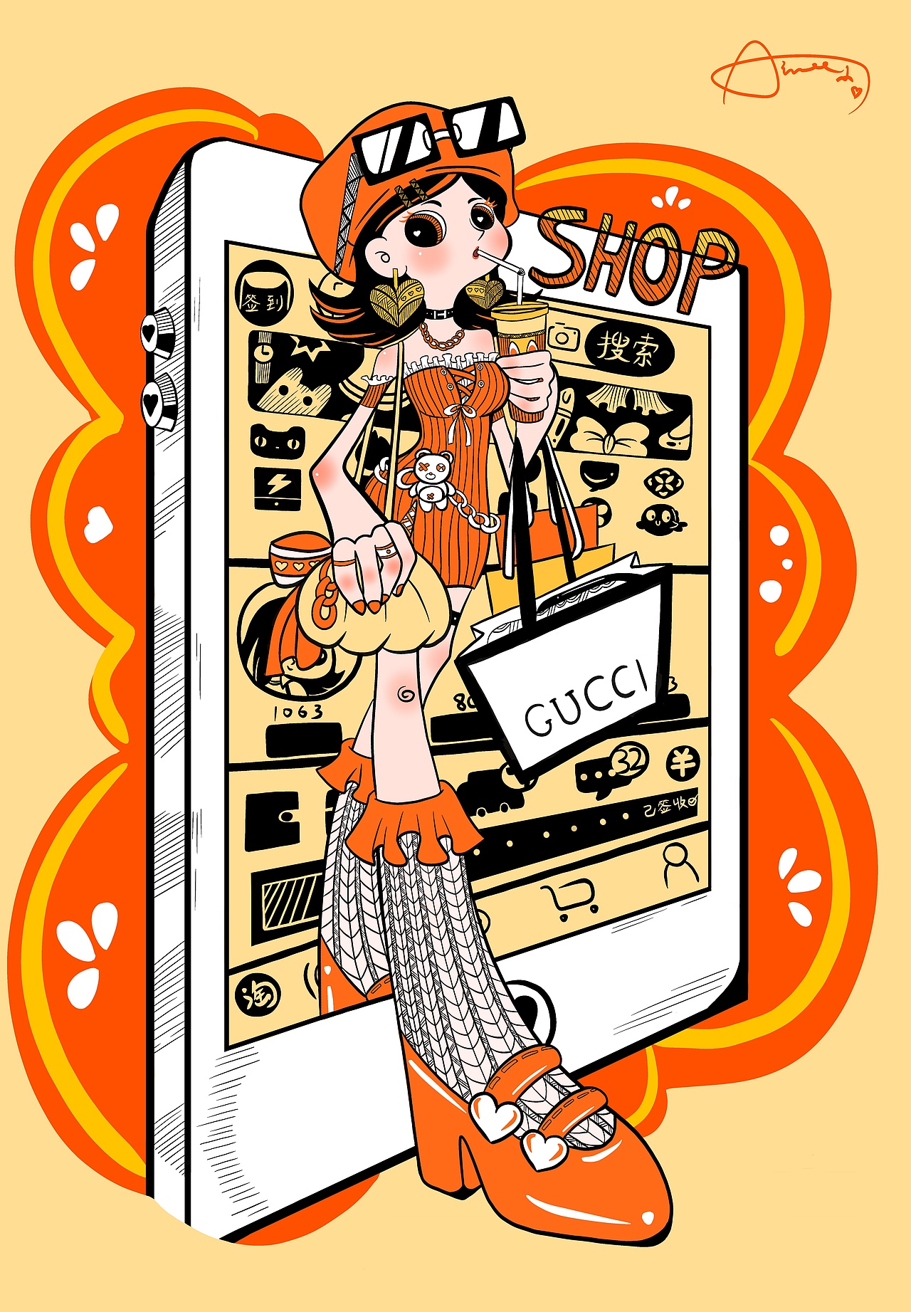 APP女郎IP形象设计