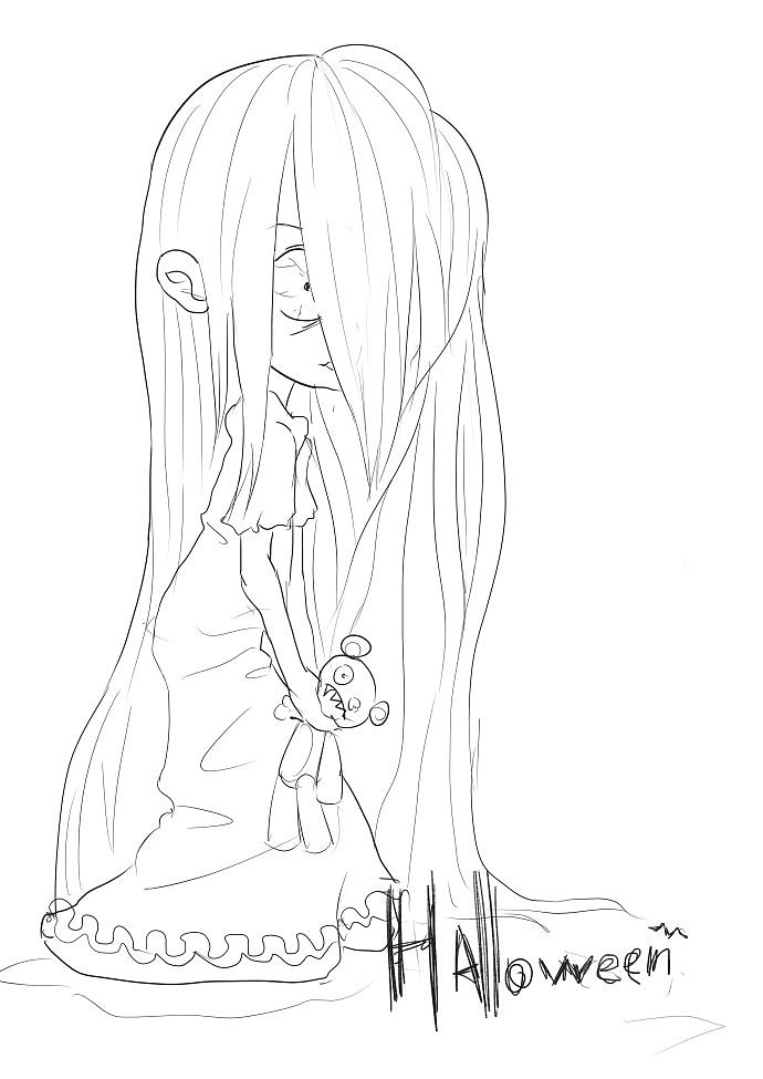 贞子,突然出现在朋友身后,真是吓一跳呢,哈哈