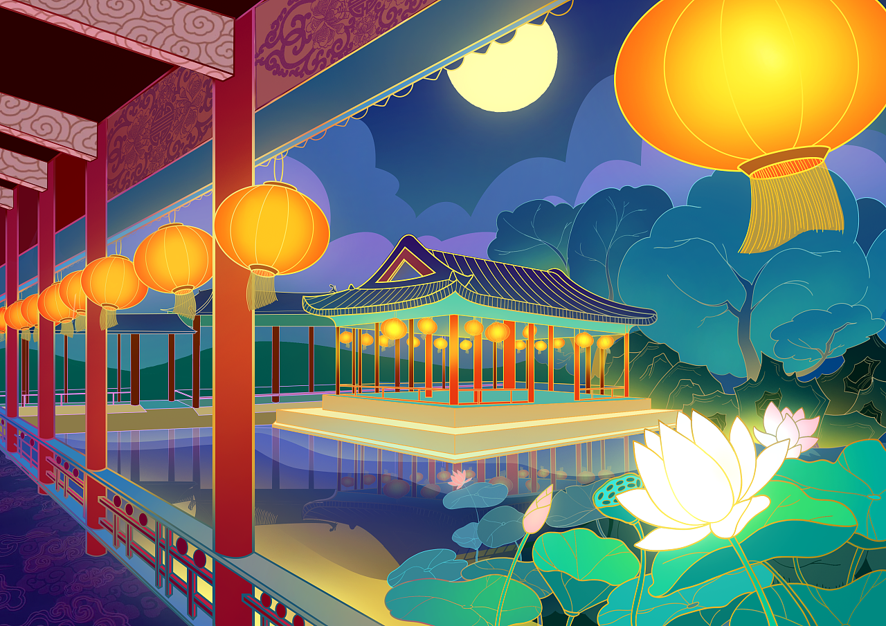 《阑珊灯火》恭王府插画设计