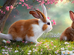 #站酷梦笔#春节，可爱小兔，插画