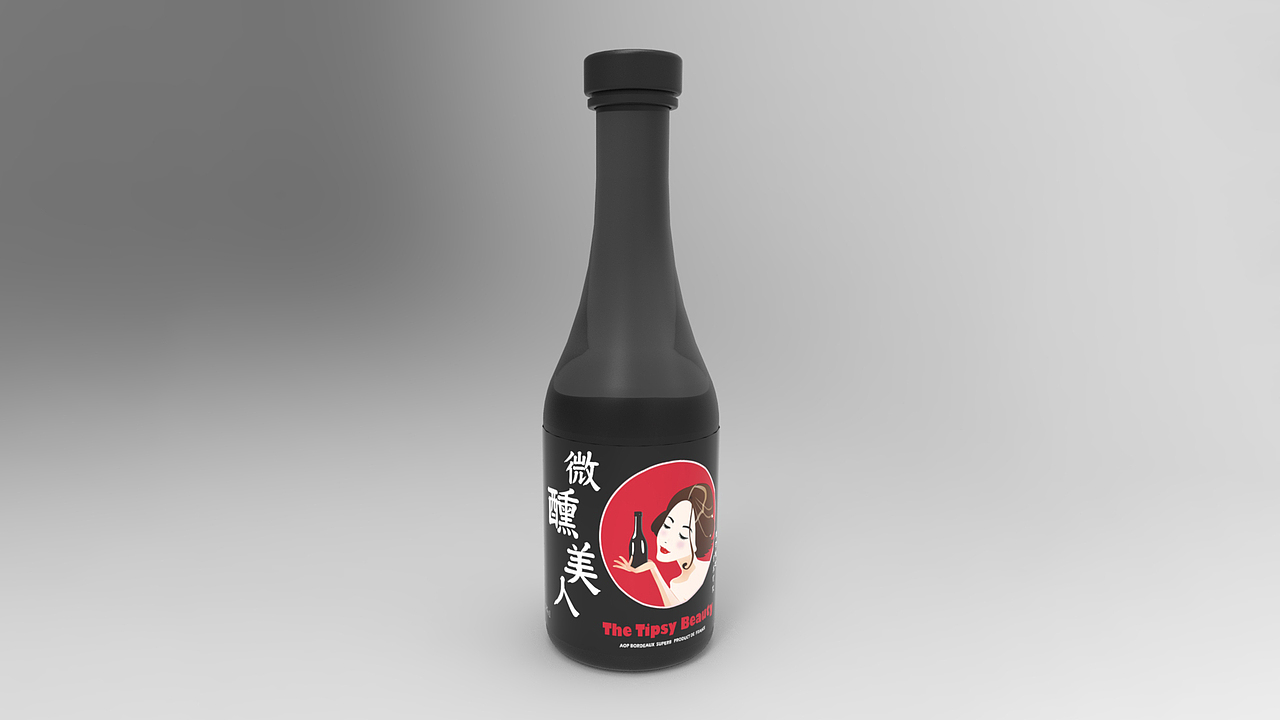微醺美人红酒LOGO+瓶贴设计