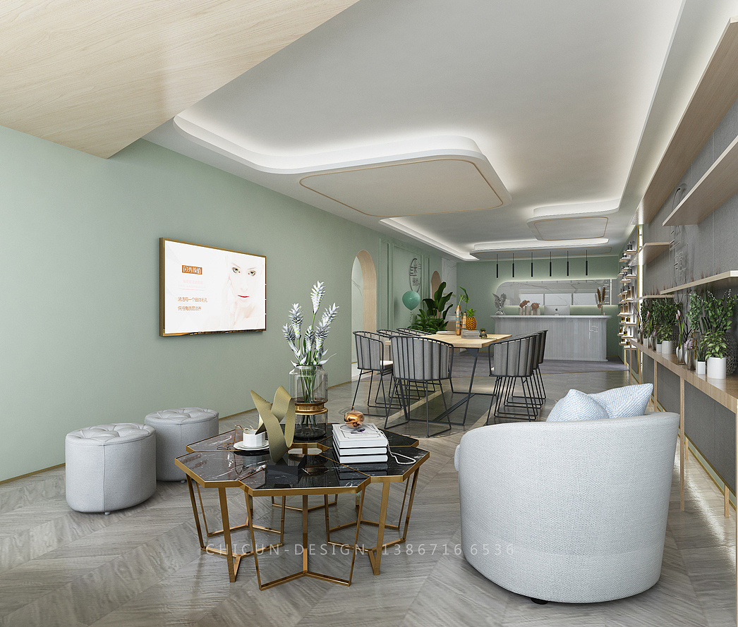 【尺寸设计】莫兰迪色调的高级质感美容空间