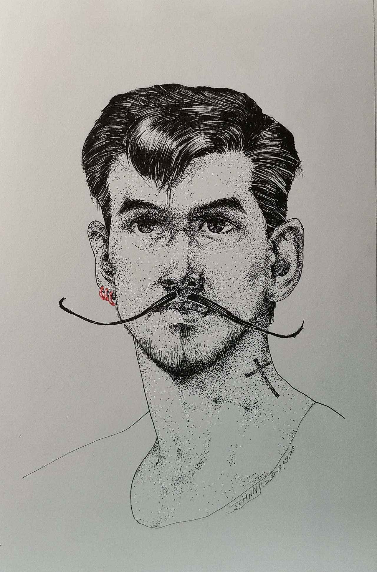 针管笔人像点绘