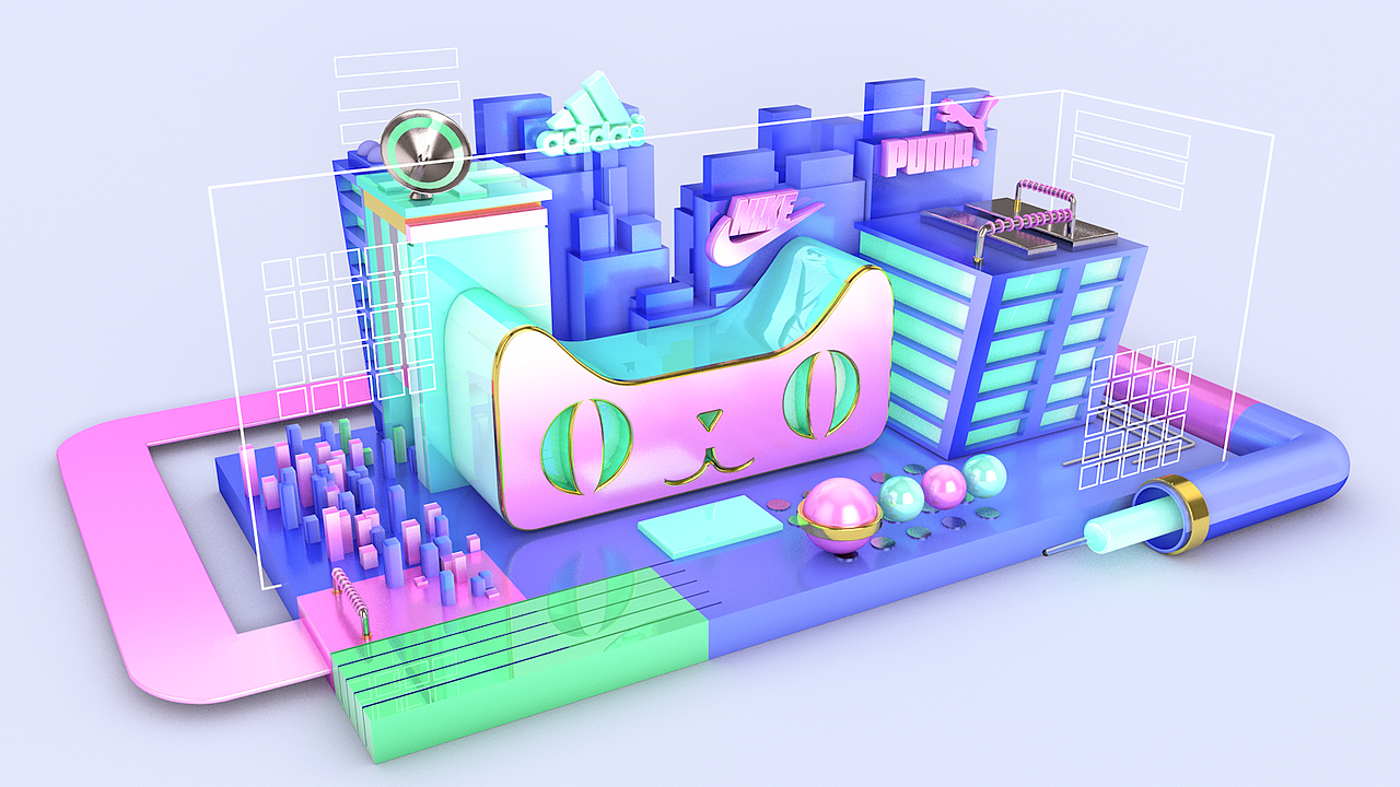 C4D天猫海报练习（图ZMTUxMDEyMTMy） - 场景 - 站酷设计师BT肖原创素材 - 站酷ZCOOL