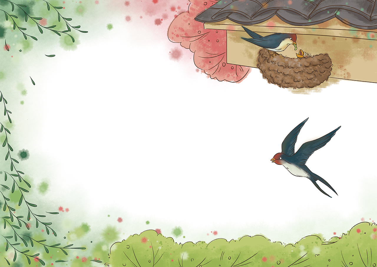 儿童书籍插图儿童杂志配图空濛插画手绘插画燕子插画国庆mg动画海报