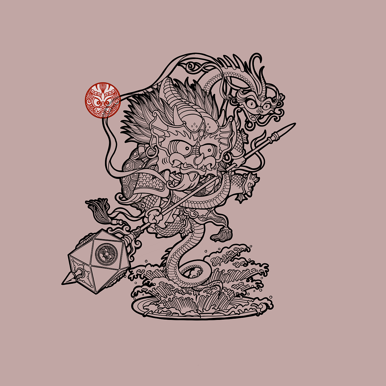 神兽系列之朱雀玄武|插画|创作习作|风再起09 - 原创作品 - 站酷