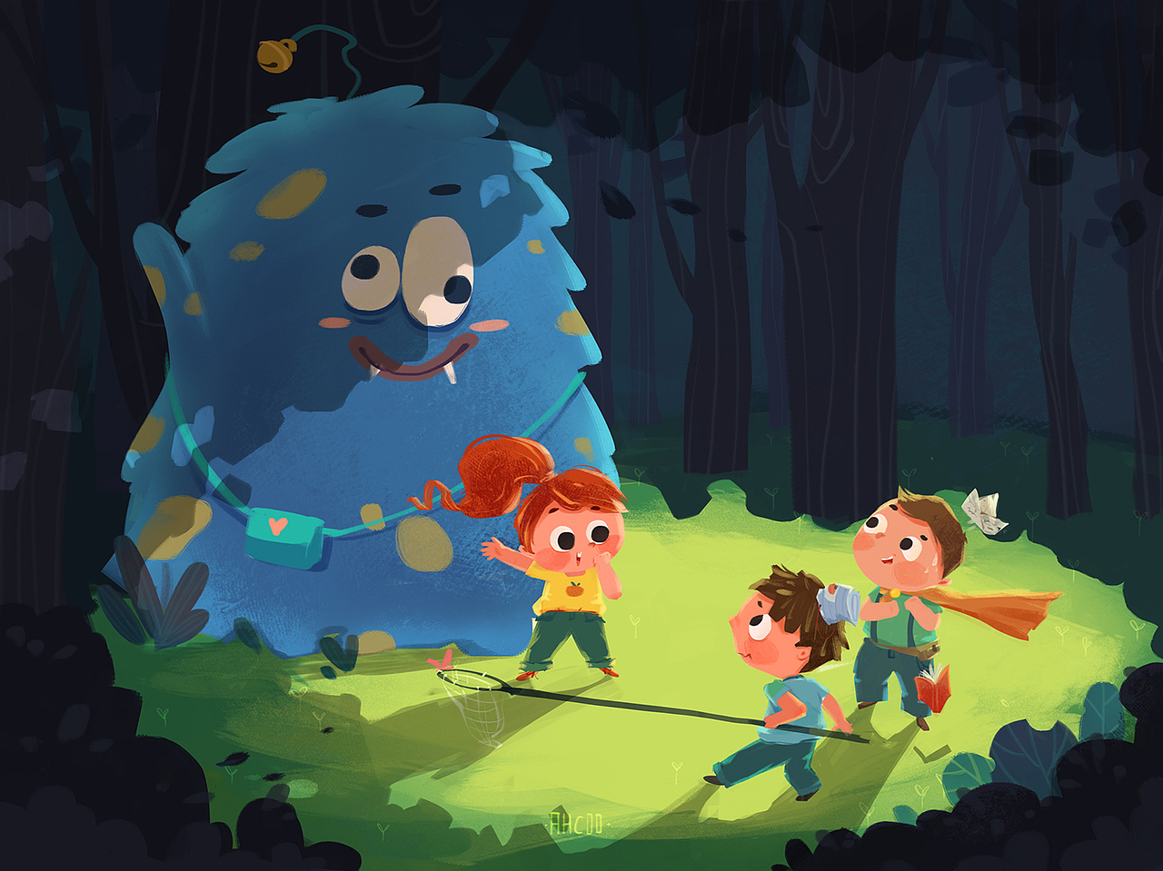 林子里的秘密行动（图ZMTgwOTQ2Njcy） - 儿童插画 - 站酷设计师哈秋Achoo原创素材 - 站酷ZCOOL