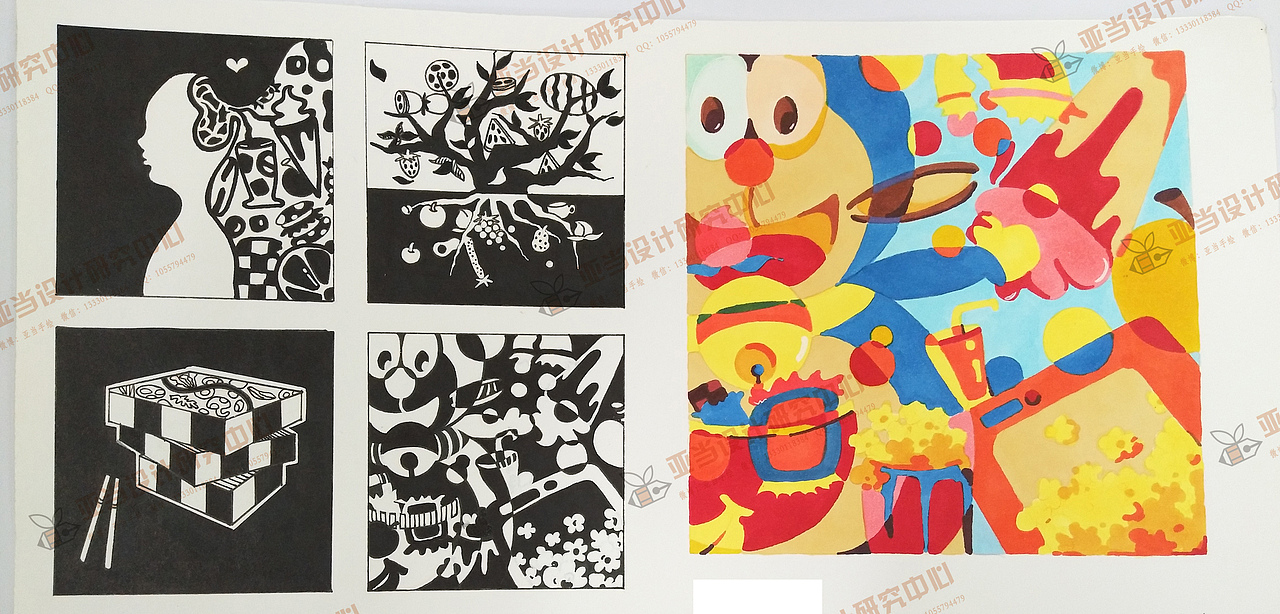 图形创意考研真题演练-以食物为主题创作一张童年趣事（图ZMjM3OTY1ODY0） - 图案 - 站酷设计师亚当设计考研原创素材 - 站酷ZCOOL