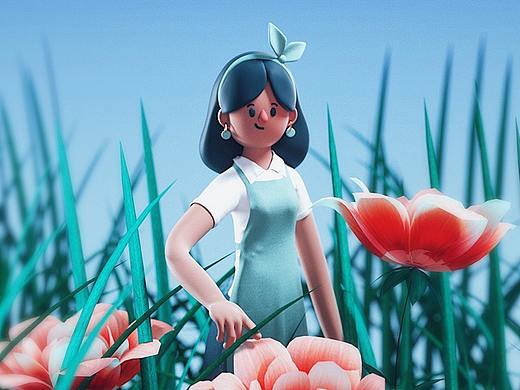 卡通IP形象设计丨花艺师莉莉娅（个人主页-ZNTQzMjk5ODQ=） - 人物/生物 - 站酷设计师Mlialy鳗鱼原创素材 - 站酷ZCOOL