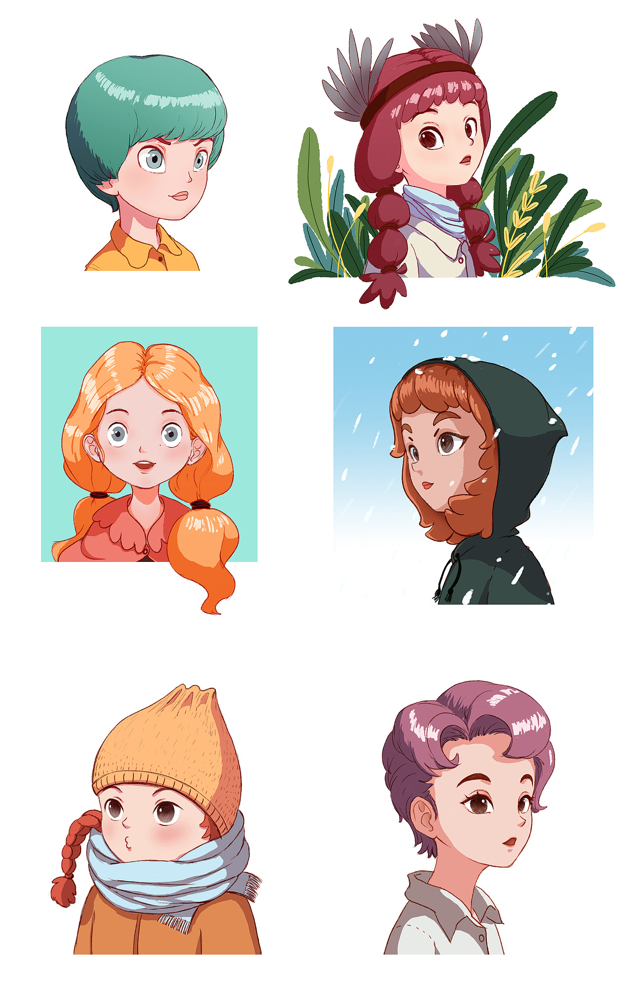 女孩子头像合集（图ZMjM0ODM5MDM2） - 艺术插画 - 站酷设计师懿瑶L原创素材 - 站酷ZCOOL