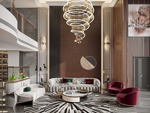 现代轻奢别墅｜混沌空间表现原创