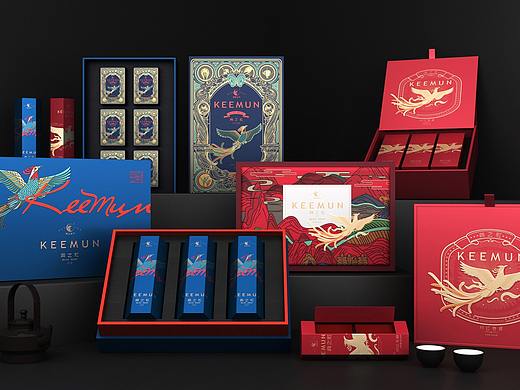 茶叶礼盒包装设计 茶叶系列包装设计 祁门茶红包装设计