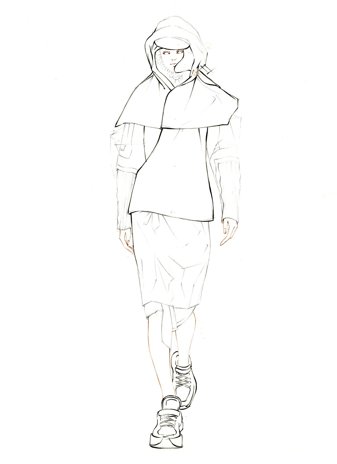 马克笔时装画——pu透明材质表现