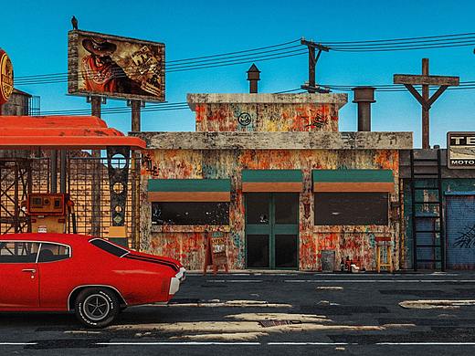 C4D小场景加模型练习