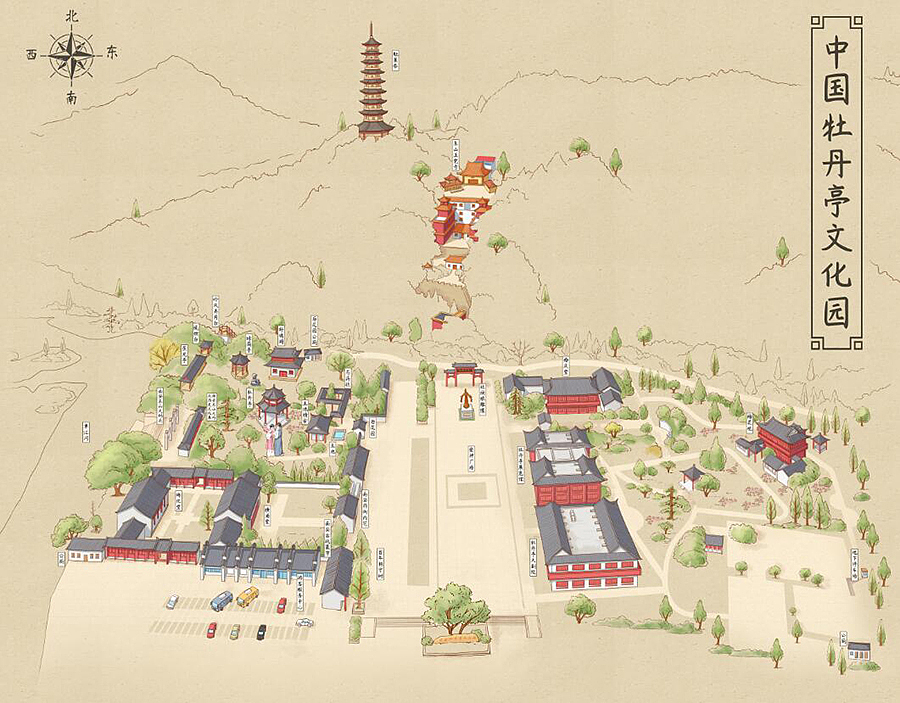 一组古风的手绘地图合集来了