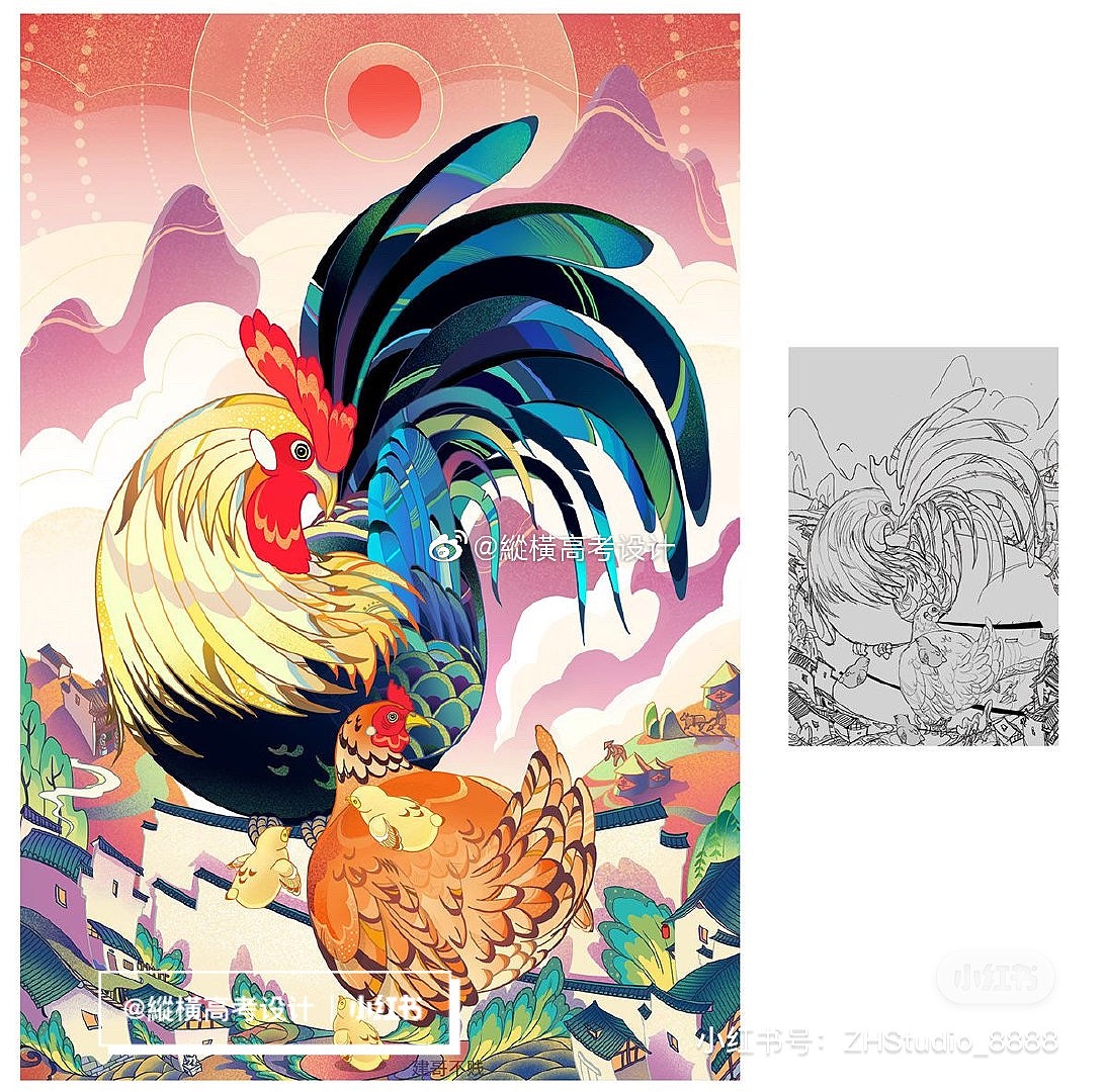 校考设计｜川美设计｜十二生肖插画参考（图ZMjU4Mzc3NTk2） - 艺术插画 - 站酷设计师縱橫高考设计原创素材 - 站酷ZCOOL