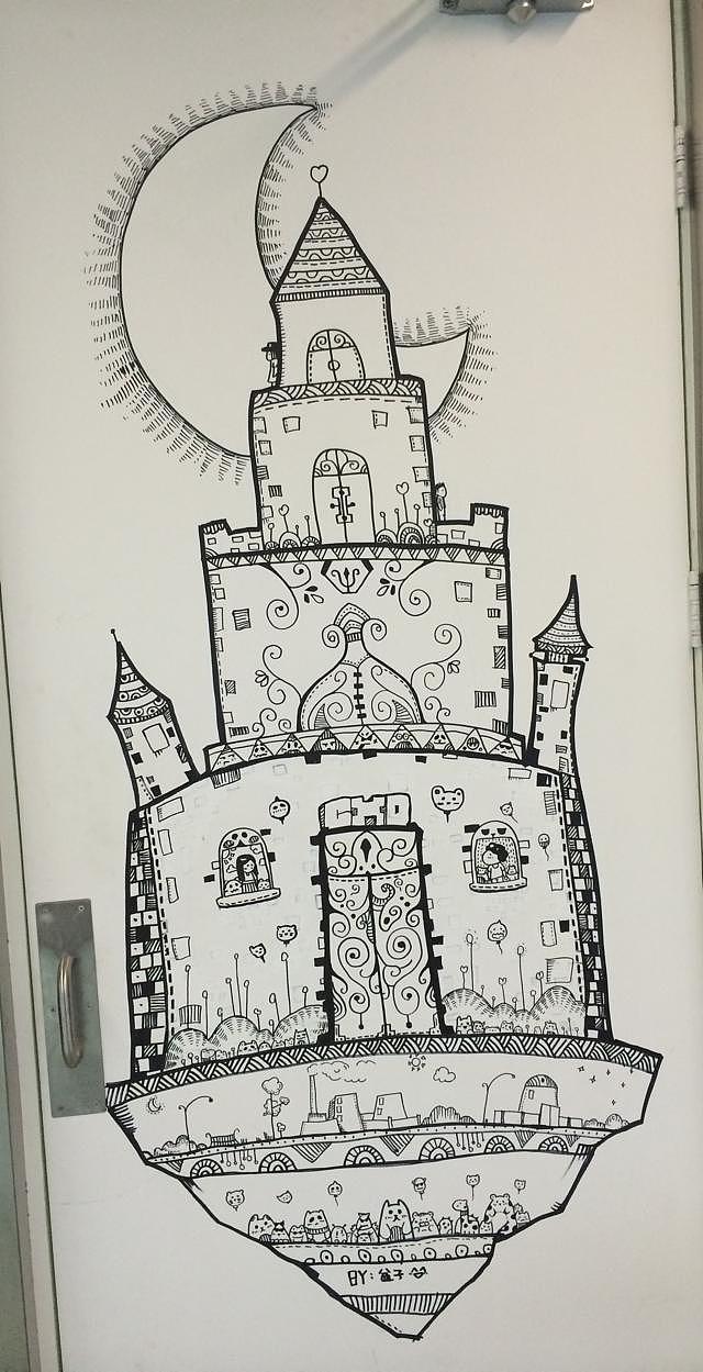 给公司健身房画的两张墙画