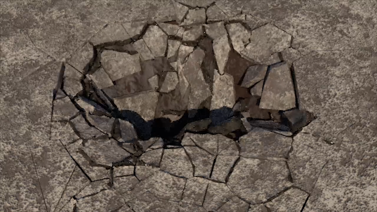 c4d制作地面塌陷动画