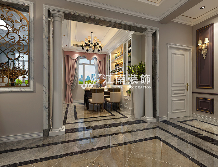哈尔滨江南装饰公司中海紫玉官邸新古典风格装修效果图