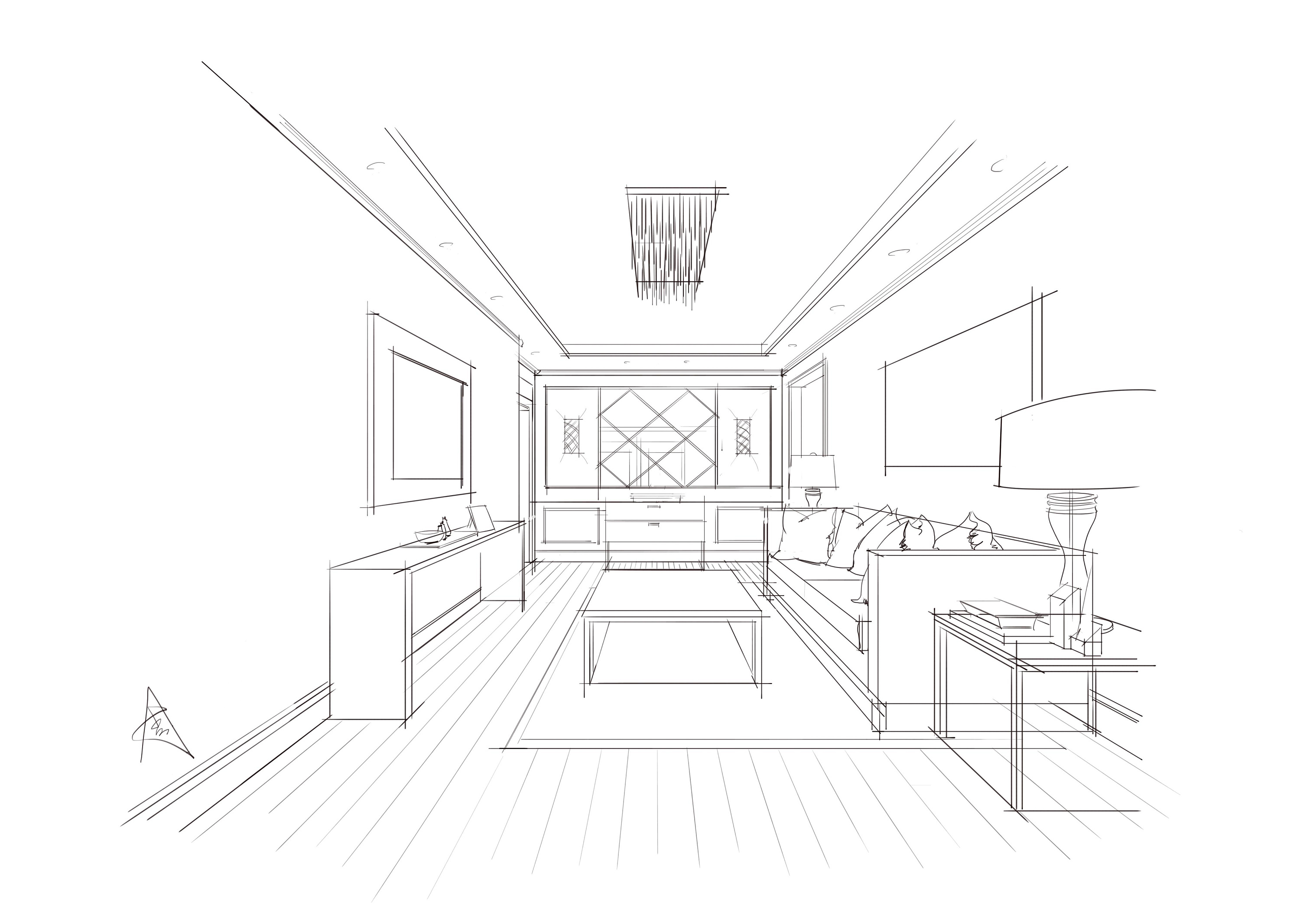 室内线稿图|空间|家装设计|汪建成 - 原创作品 - 站酷 (ZCOOL)