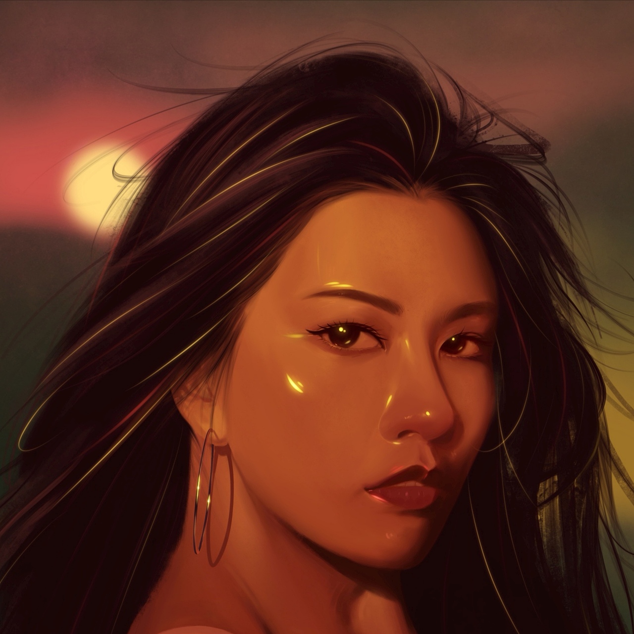 厚涂一个美丽的姑娘