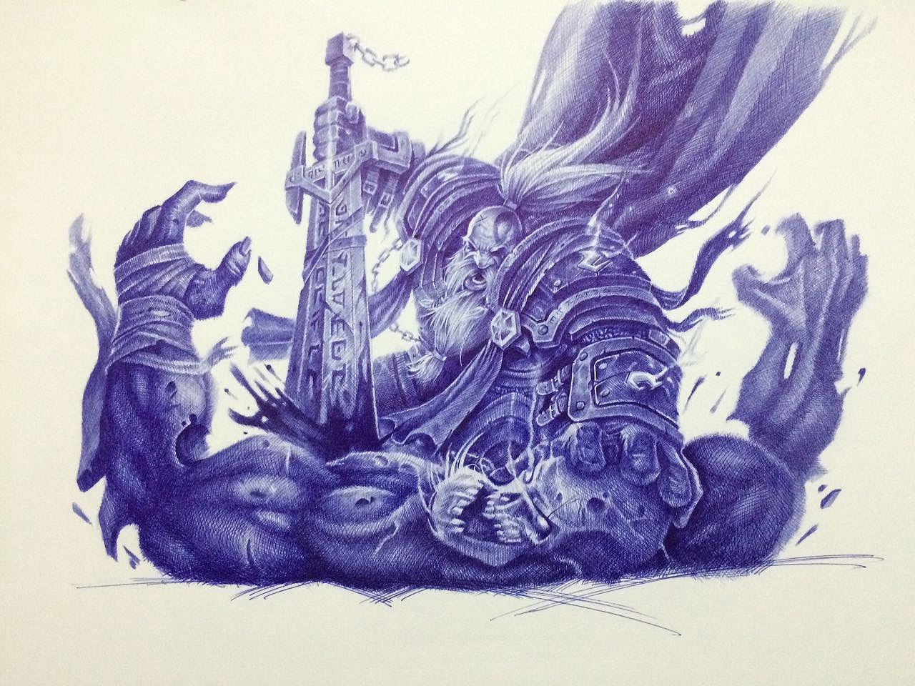 魔兽争霸系列等Y_Lovely圆珠笔手绘