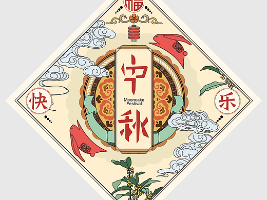 中秋插画／插画包装／贴纸