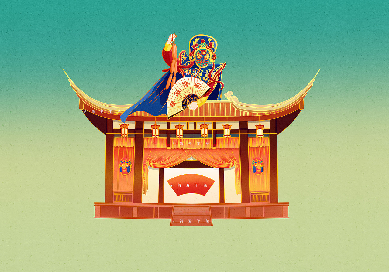 【印象成都】蜀味腊味年货包装插画