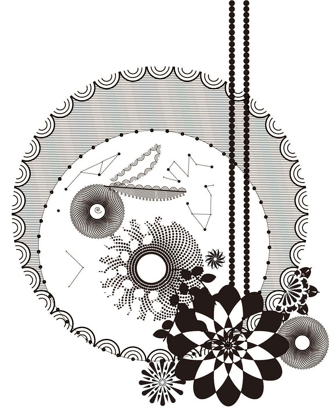 ai 插画 黑白线稿