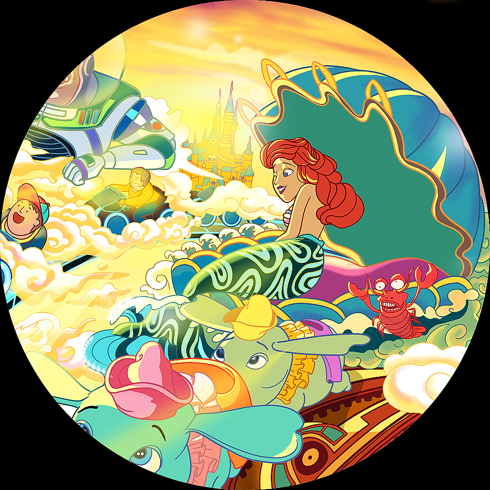 记忆的永恒系列作品之一-迪士尼之旅（图ZMjgwNDg1NzE2） - 新锐潮流插画 - 站酷设计师朗月行原创素材 - 站酷ZCOOL