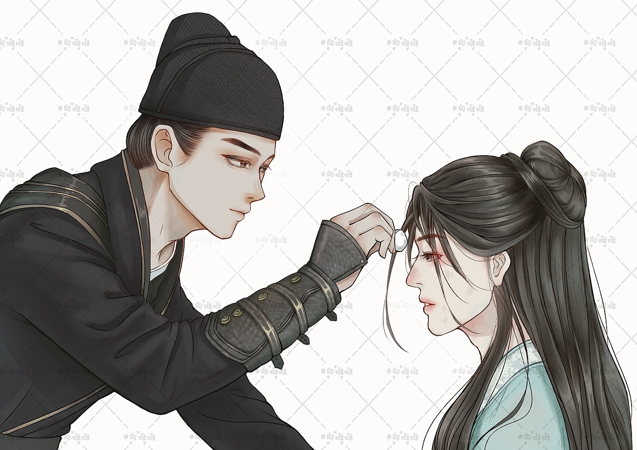 梦华录插画（图ZMzA2NjYxNzIw） - 艺术插画 - 站酷设计师向难难原创素材 - 站酷ZCOOL