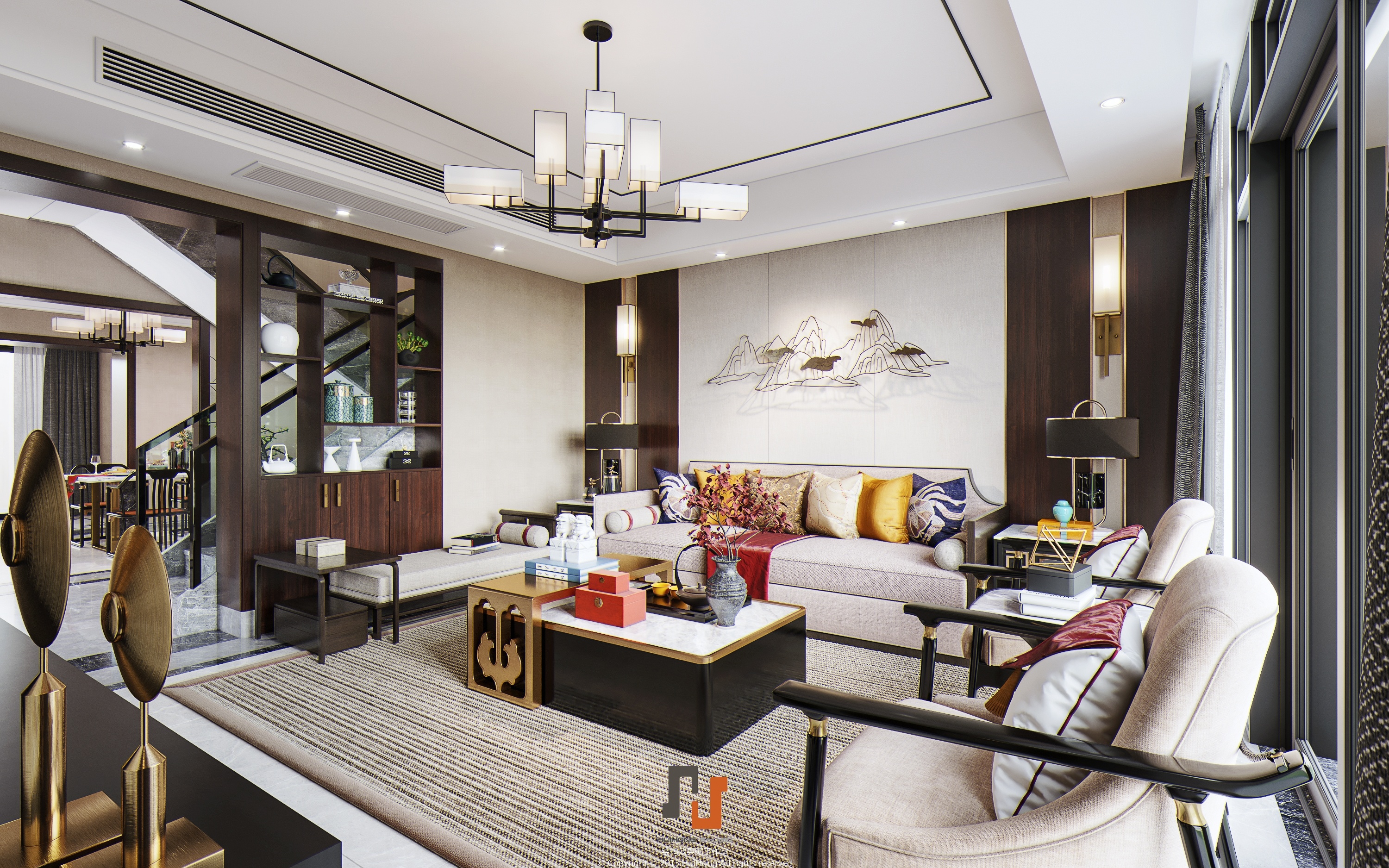 新中式风格|空间|室内设计|delde - 原创作品 - 站酷 (zcool)