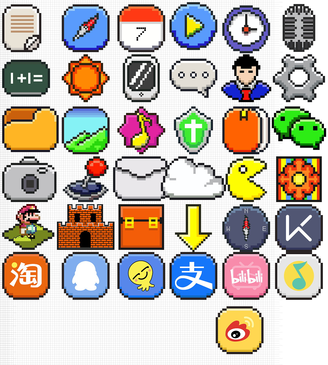 马里奥像素风手机图标设计 - 原创作品 - 站酷(zcool)
