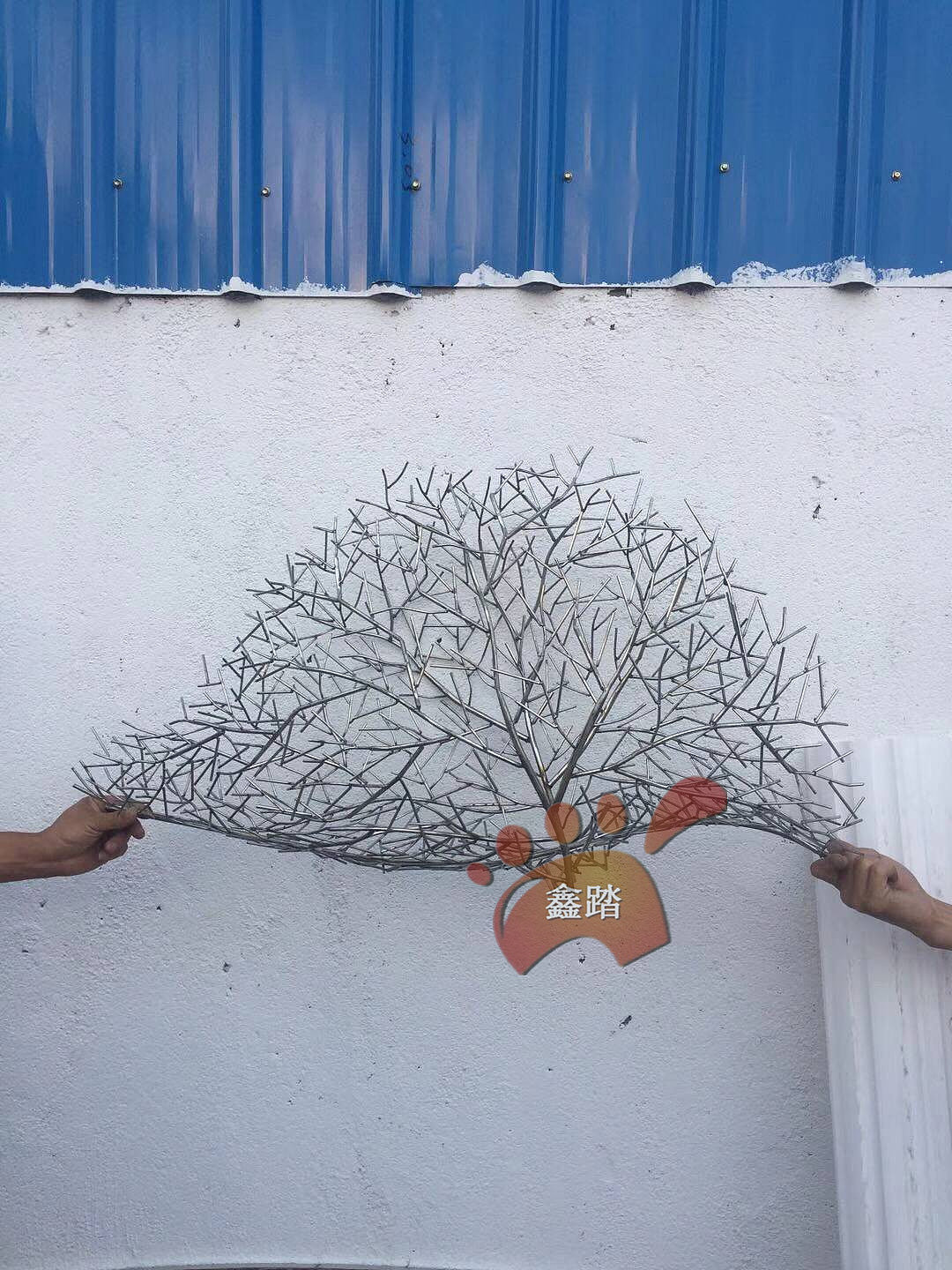 抽象火烈鸟不锈钢雕塑 景区门头户外景观雕塑