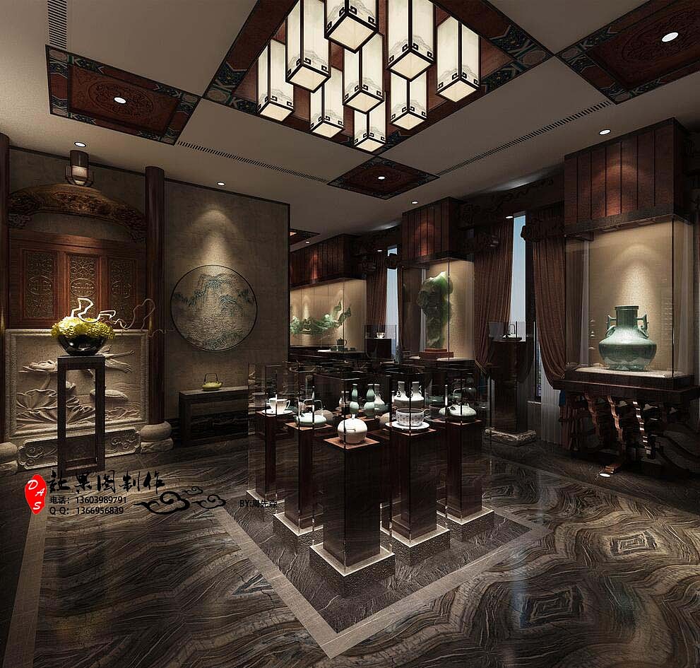 接上一套 中式展厅（图ZODM4ODYyNDA=） - 家装设计 - 站酷设计师liang007原创素材 - 站酷ZCOOL