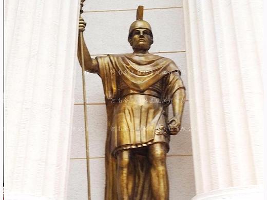 【案例】欧式小区大门铸铜罗马武士雕塑定制厂家（图）