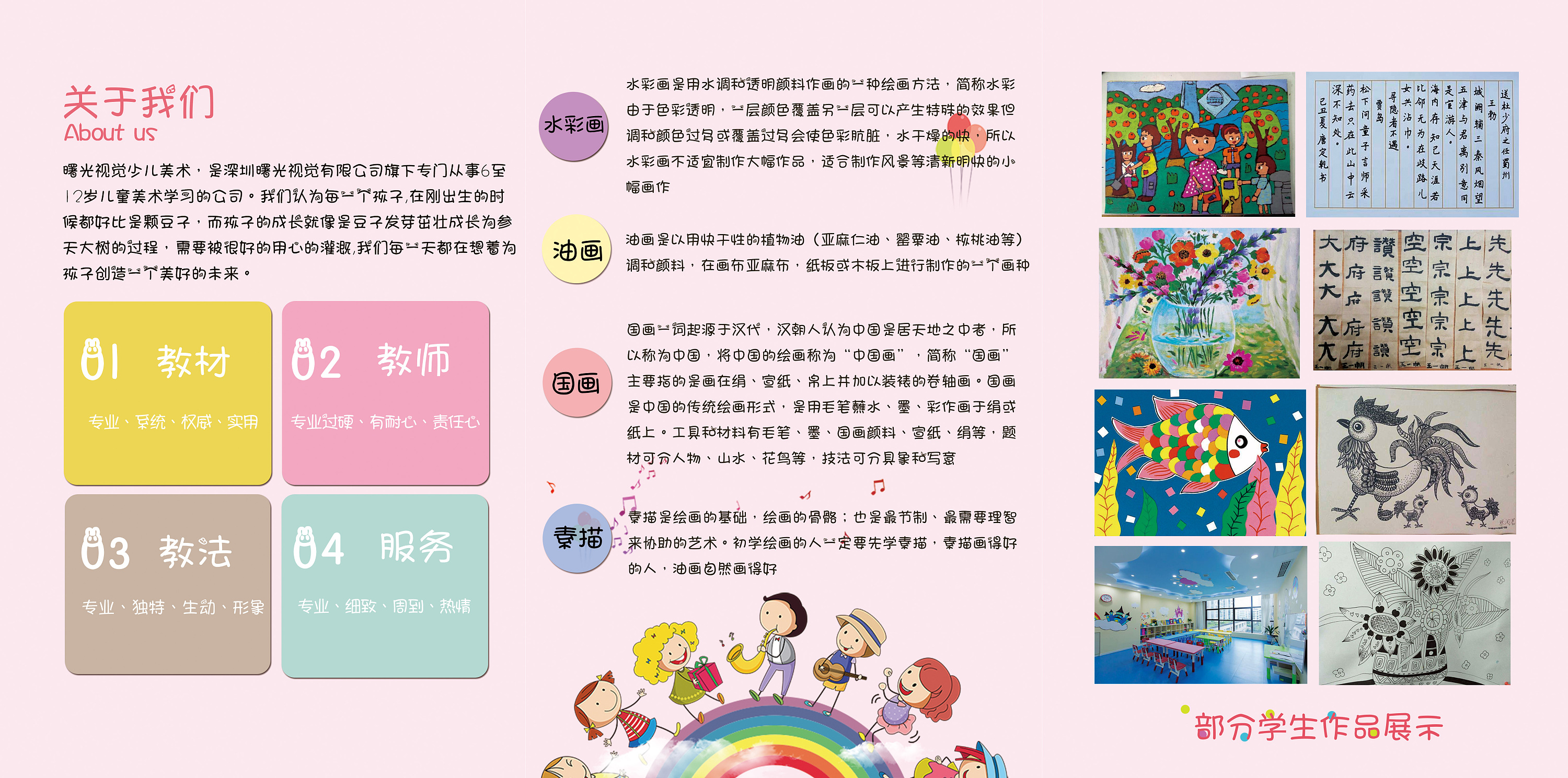 少儿美术招生,三折页