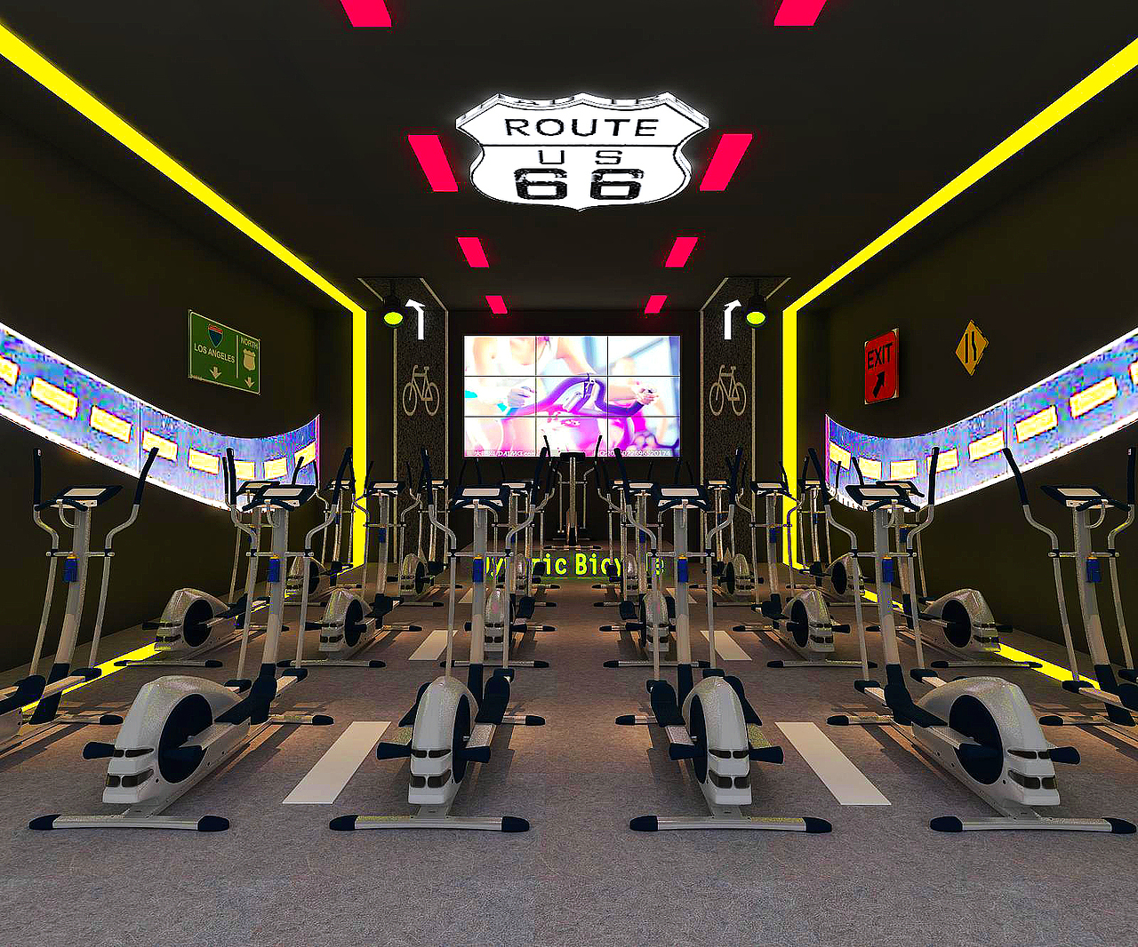 石家庄2400平健身房装修设计效果图展示