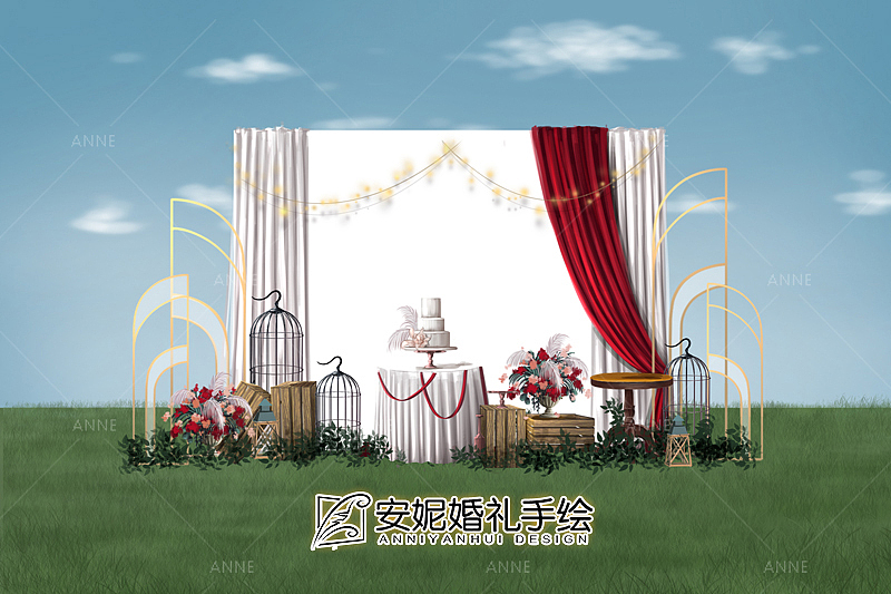 清新户外安妮婚礼手绘（图ZMTUxMTgyODUy） - 舞台美术 - 站酷设计师安妮婚礼手绘原创素材 - 站酷ZCOOL