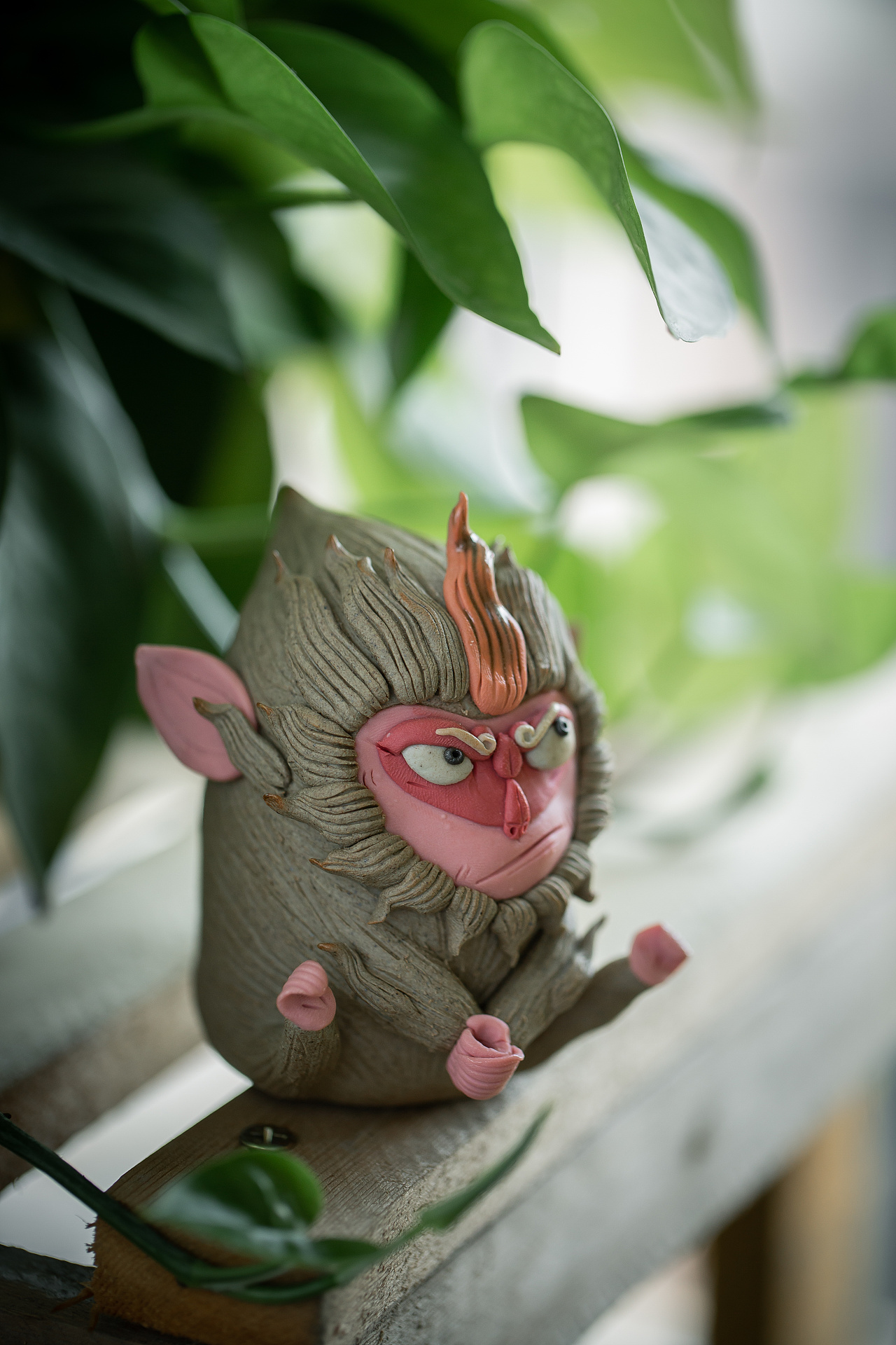 捏雕 齐天大圣 茶宠香插摆件|手工艺|其他手工艺|器十二 - 原创作品
