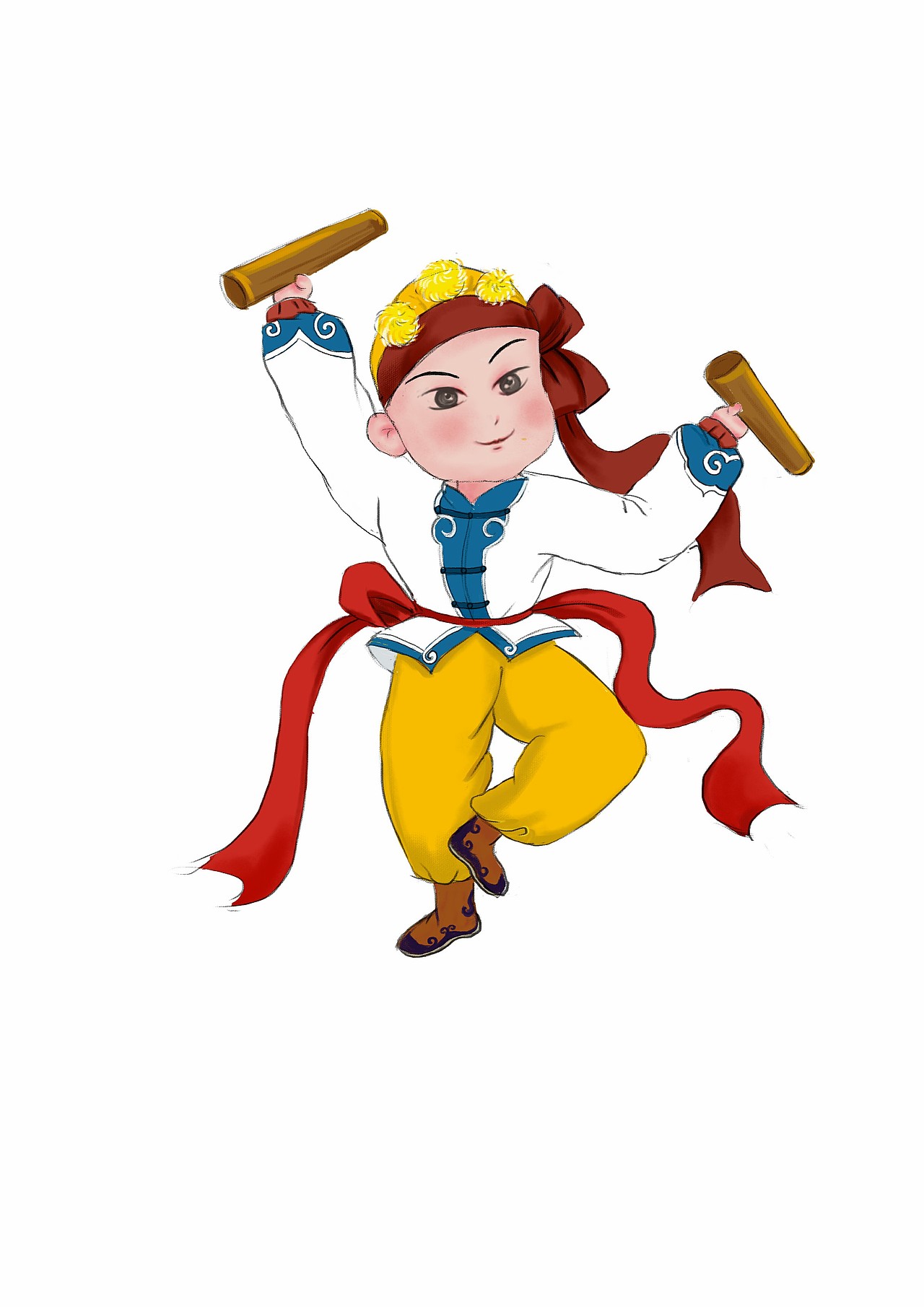 胶州秧歌人物插画设计