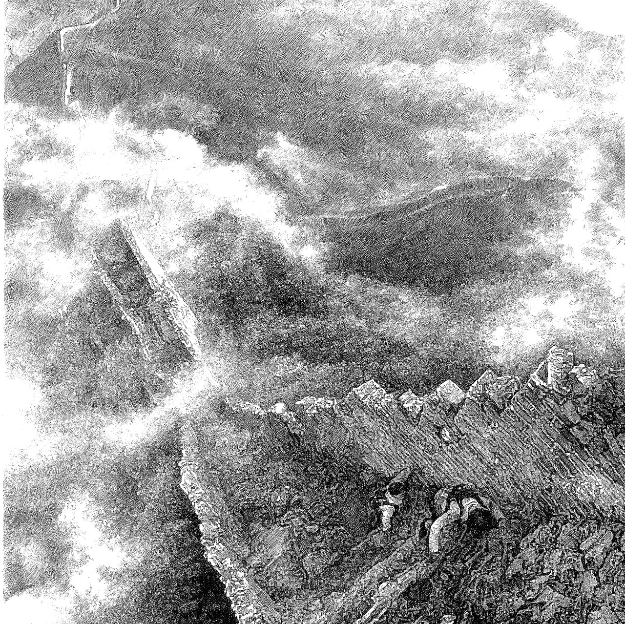 箭扣·天险（图ZMzExMTYwMTY4） - 绘画 - 站酷设计师绘南画北原创素材 - 站酷ZCOOL