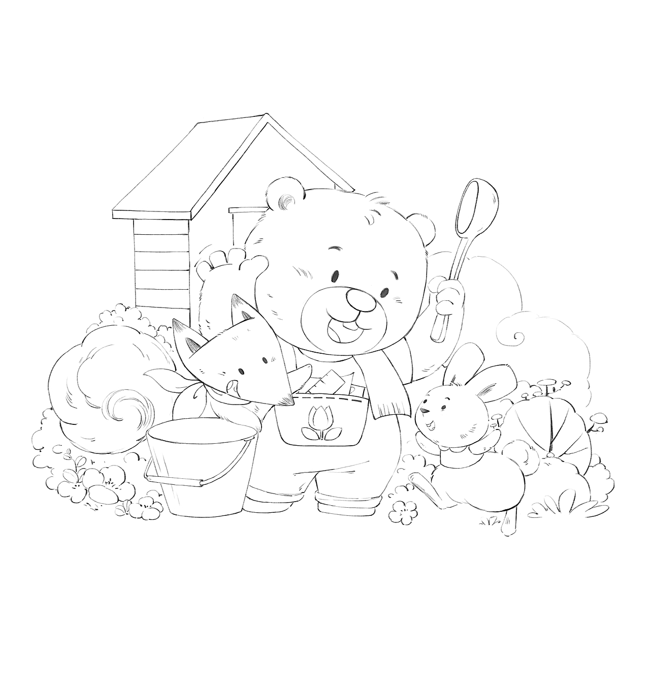 以前画的封面线稿风格（图ZMTg1MDMwNzI0） - 儿童插画 - 站酷设计师半夏327原创素材 - 站酷ZCOOL