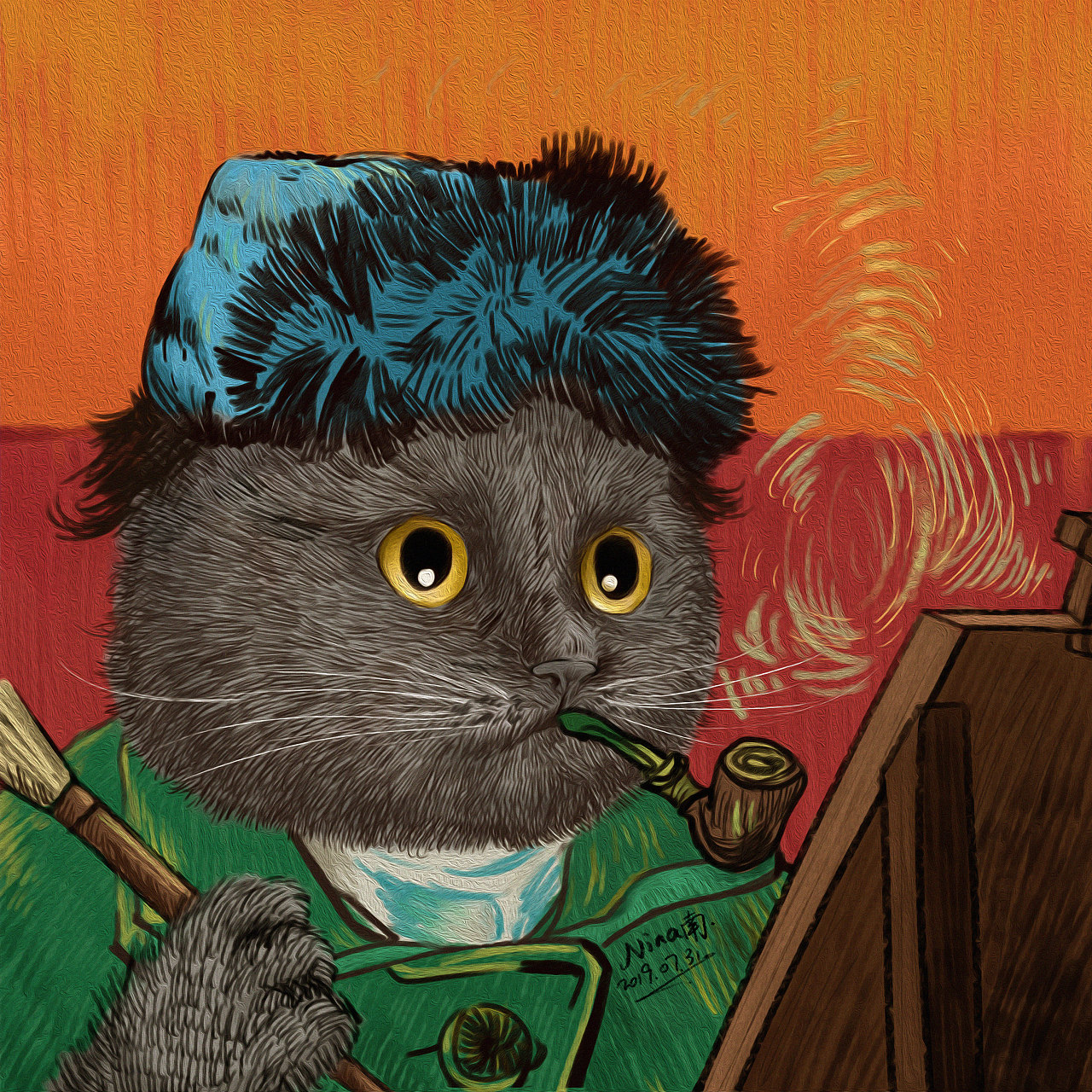 梵高的猫咪