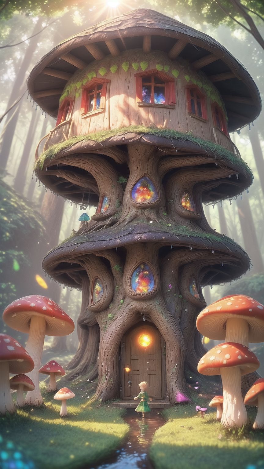 童話蘑菇（圖ZMzUwMTQ1ODY4） - AI作品 - 站酷設(shè)計師伸長脖子呼吸的貓原創(chuàng)素材 - 站酷ZCOOL