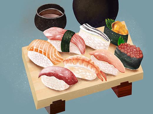 美食插畫——日本壽司（個人主頁-ZNTQxOTgyODQ=） - 創(chuàng)作習作 - 站酷設計師涼夏夢原創(chuàng)素材 - 站酷ZCOOL
