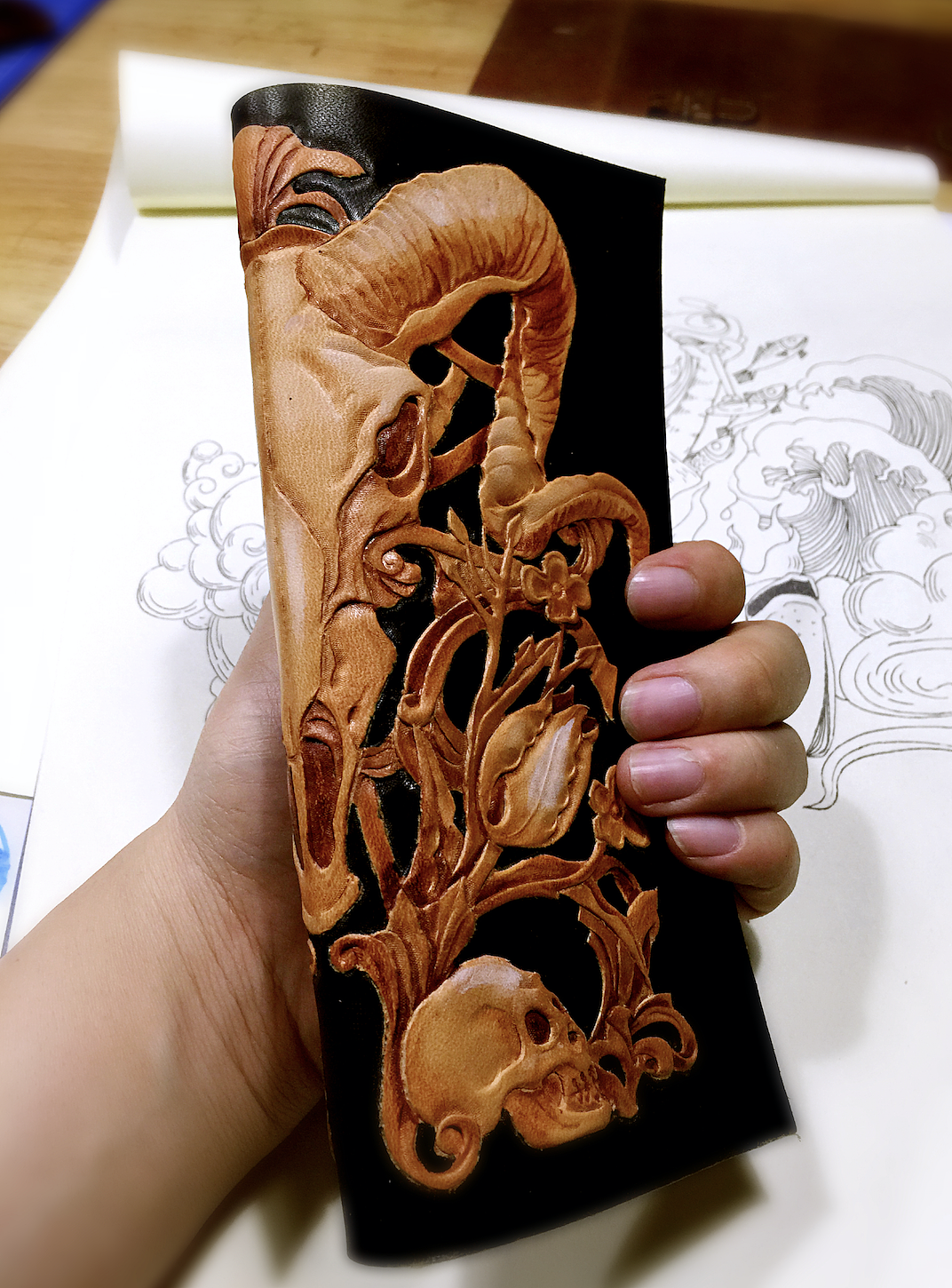 皮雕系列十二星座之白羊座（图ZNDI4MzA2ODQ=） - 工艺品设计 - 站酷设计师dx的一碗粥原创素材 - 站酷ZCOOL