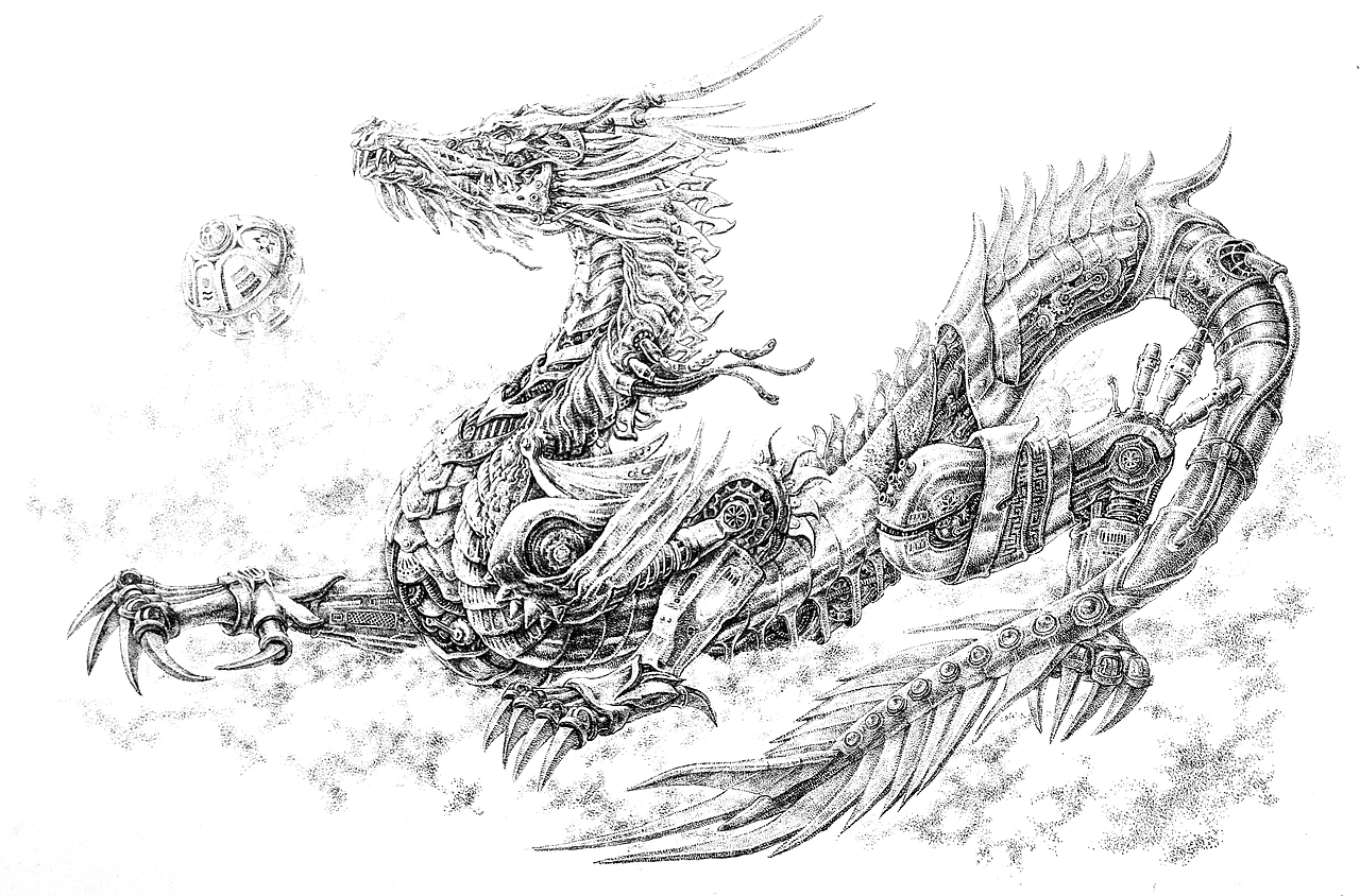 中国龙遇见朋克风-九龙合壁（图ZMjE4OTYxODU2） - 绘画 - 站酷设计师凤鸣九天996699原创素材 - 站酷ZCOOL