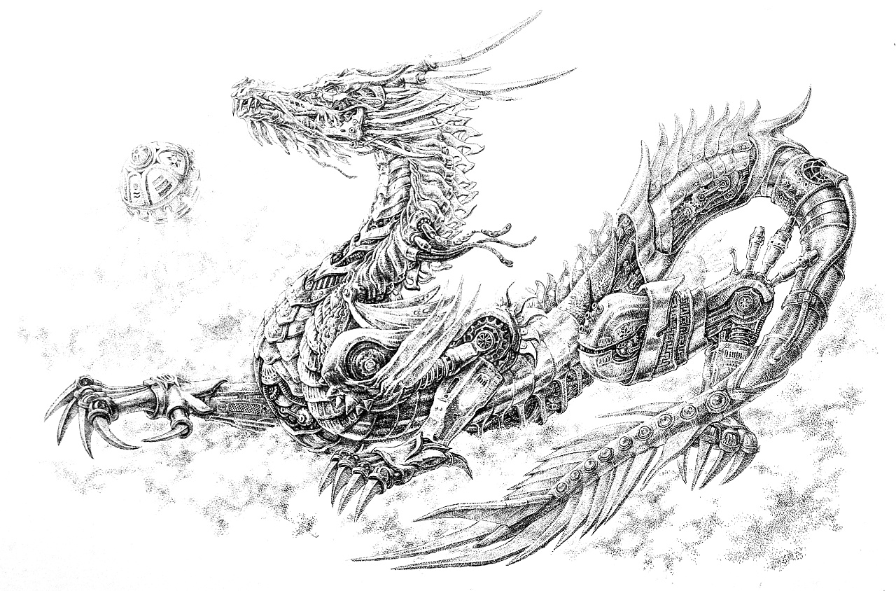 中国龙遇见朋克风-九龙合壁